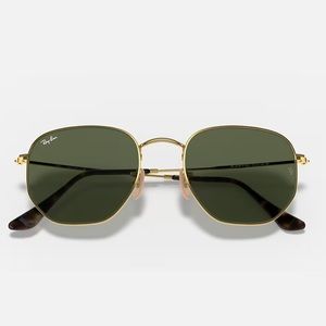 HEXAGONAL FLAT LENSES Ray Ban RB3548N 001 54-21 Gold NEW